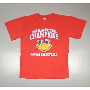 Kansas Jayhawks T-Shirt Medium. 2008‎ NCAA Basketball National Champions Y2K.